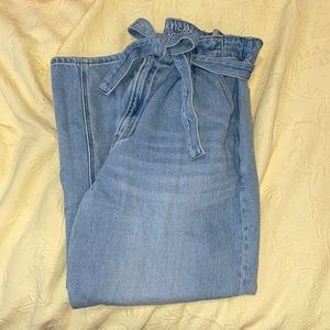 Paper bag Waist Mom Jeans